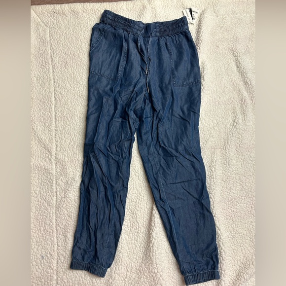 Bar III Chambray Pull on Jogger Pants in Medium Wash Size M - Picture 3 of 8